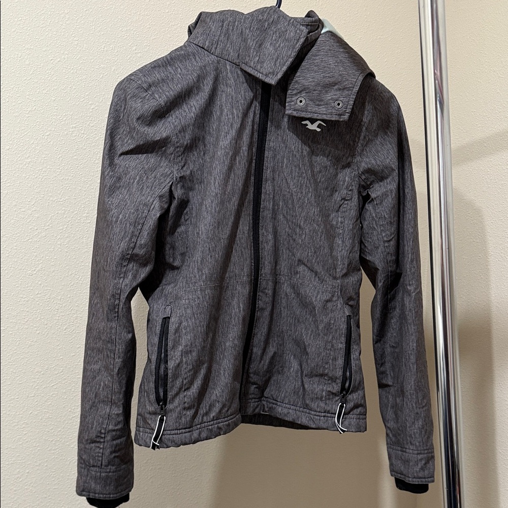 Hollister Gray and Black All-Weather Jacket